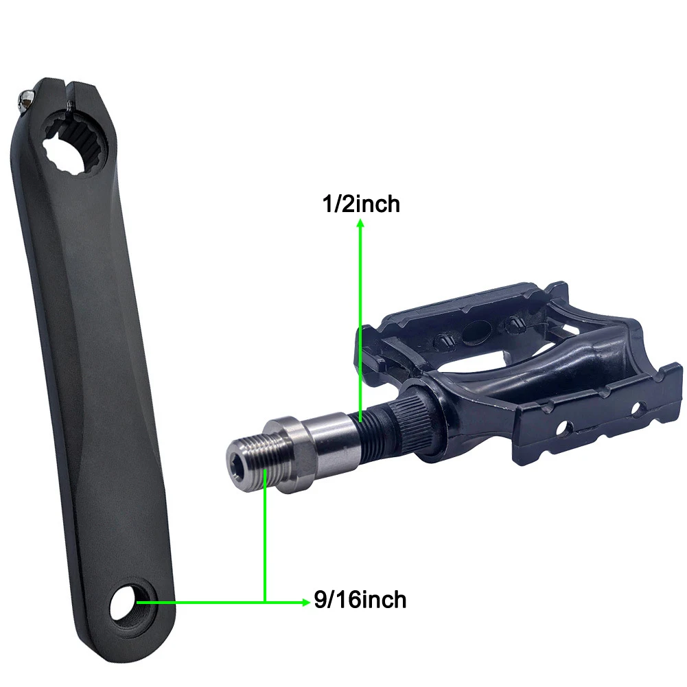 Adattatori per pedali per bicicletta adatti per pedali da 1/2 pollice e manovelle da 9/16 pollici Pedane per poggiapiedi in acciaio inossidabile Convertore di manovelle Accessori per bici  18