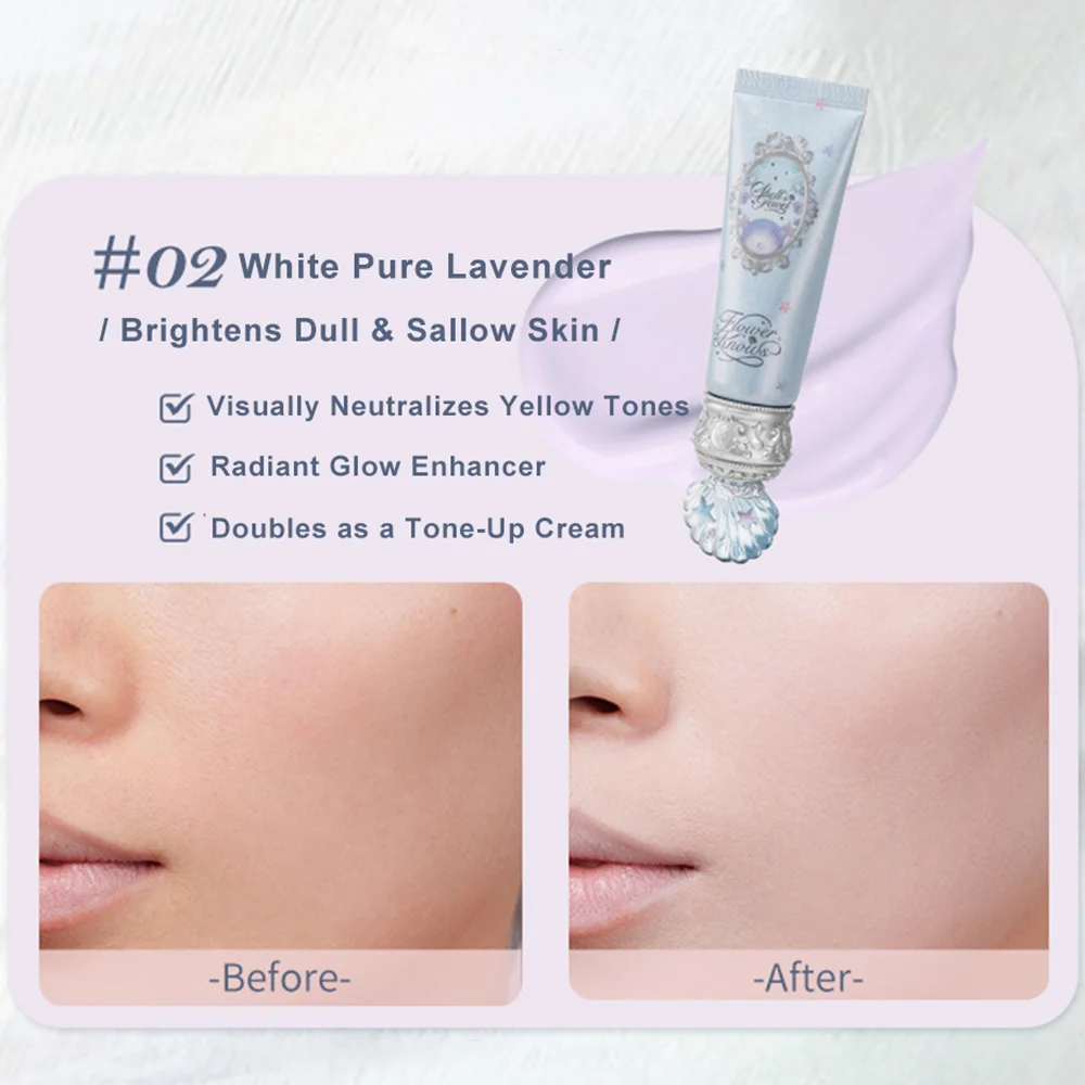 Flower Knows Primer Éclat Perlé 2025 - Base de Maquillage Hydratante Tenue Longue Durée Vegan Sans Cruauté Non Comédogène Nouveauté Printemps Uniformise le Teint