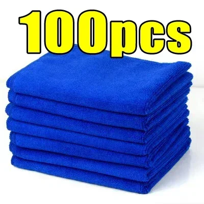 Microfiber Towel 100Pcs Car Wash Drying Cloth Household Cleaning Auto Detailing Polishing Cloth Home Clean Tools