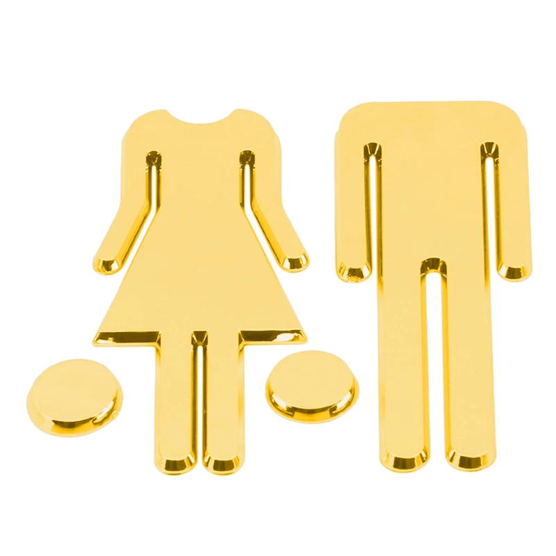 Toilet /Bathroom /Restroom /WC Door Wall Signs Signage MAN & WOMAN Plastic Board Prompt Sign Toilet Signs Plaque Mirror Surface