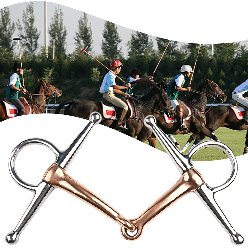

1pc Horse Mouth Bit Hot Stainless Steel 13cm Full Cheek Snaffle Bit Copper Mouth Horse Tack Horse Equipment Replacement Parts