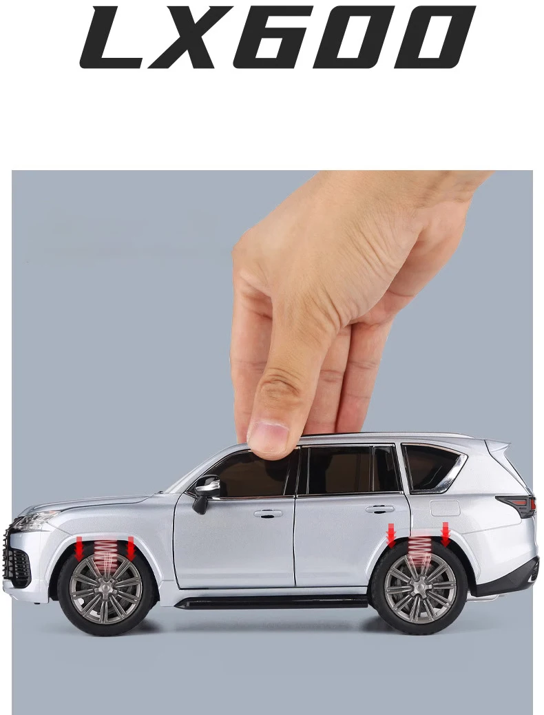 1:24 Lexus LX600 SUV Alloy Model Car Toy Diecast Pull Back