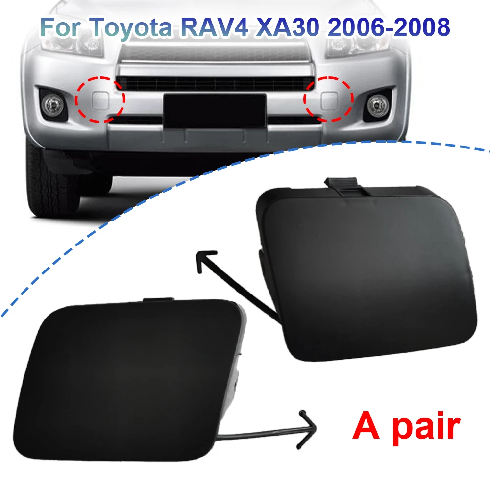 

Left Right Front Bumper Tow Hook Cover Cap Plastic 2Pcs For Toyota RAV4 XA30 2006 2007 2008 53285-42930 53286-42931