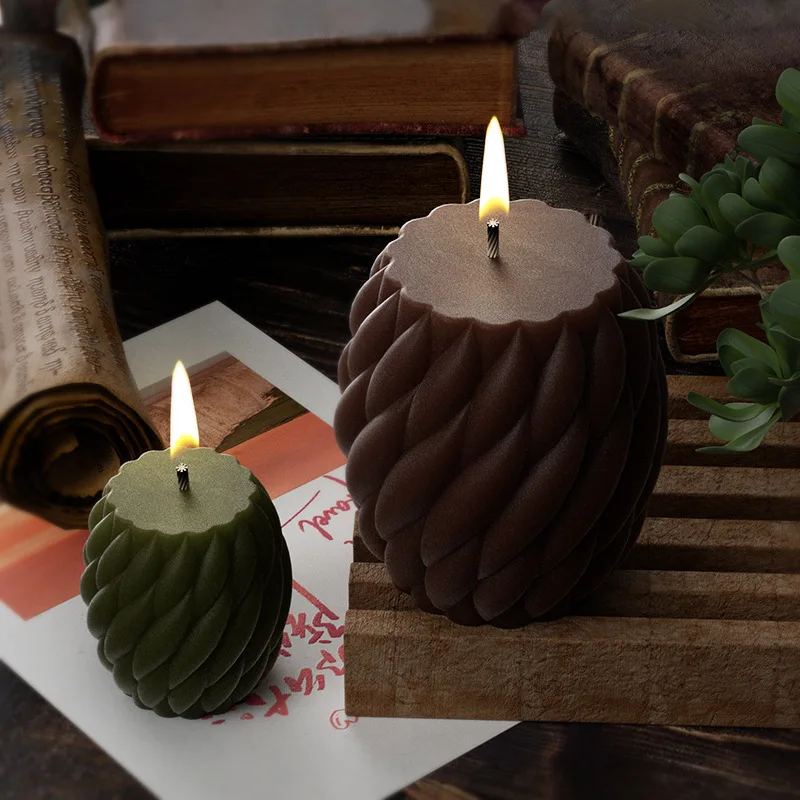 Description Picture 6 of itemRotate Wave Raindrop Column Candle Making Tool Geometric Spiral Cylinder Soap Resin Silicone Mold Multi Size Chocolate Ice Mould
