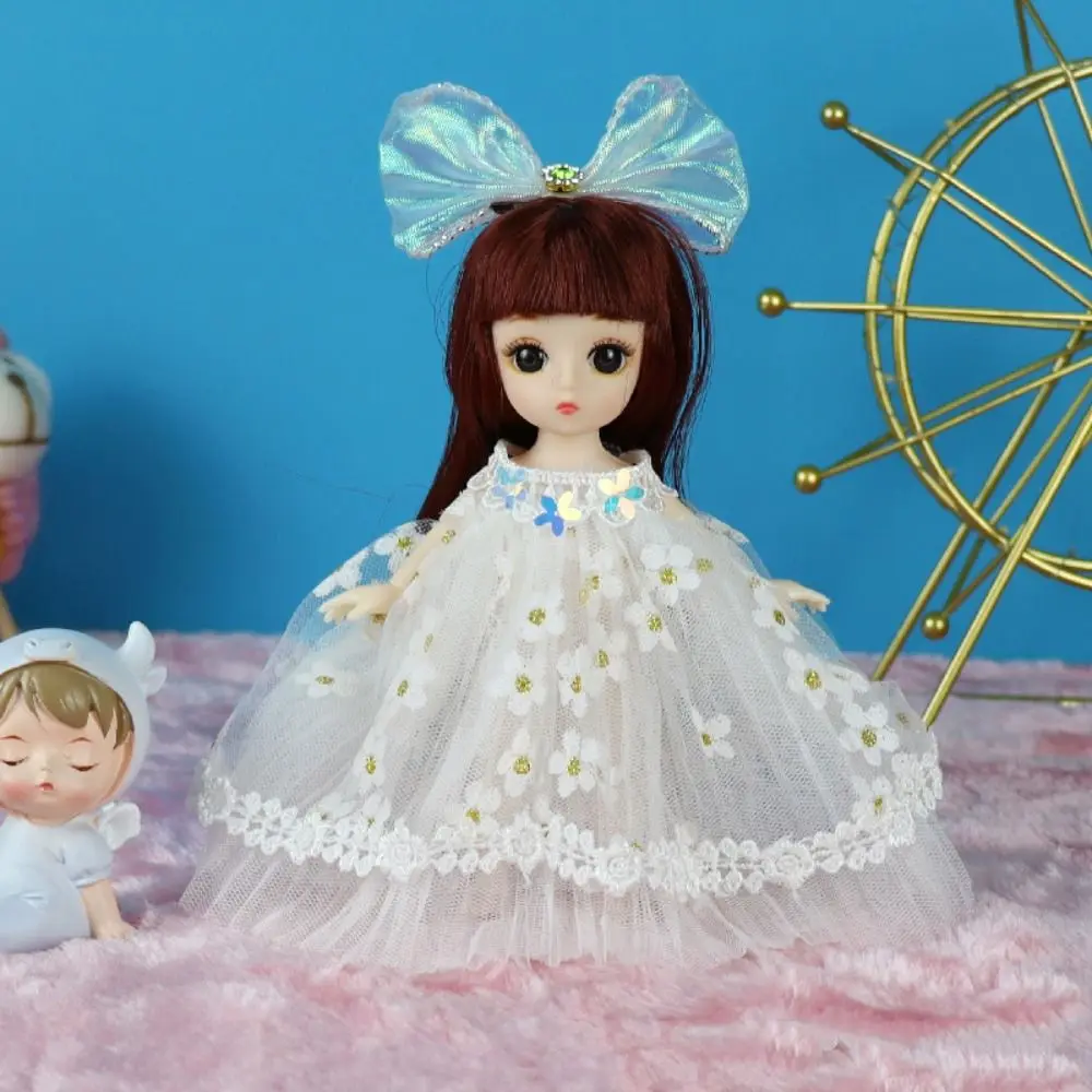 Attractive Eyes 17cm Bjd with Clothes Long Hair Elegant Princess Dress Up BJD Dolls with Wig Make Up Anime