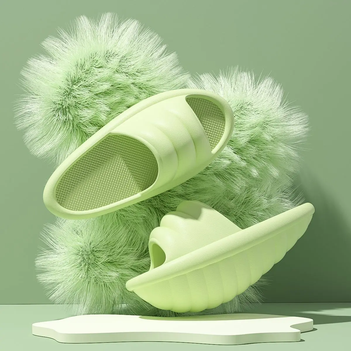 Women Weight Loss Massage Slippers Women's Slide Sandals Eva Material Thick-Soled Postpartum Massage Slim Legs Shake Shoes