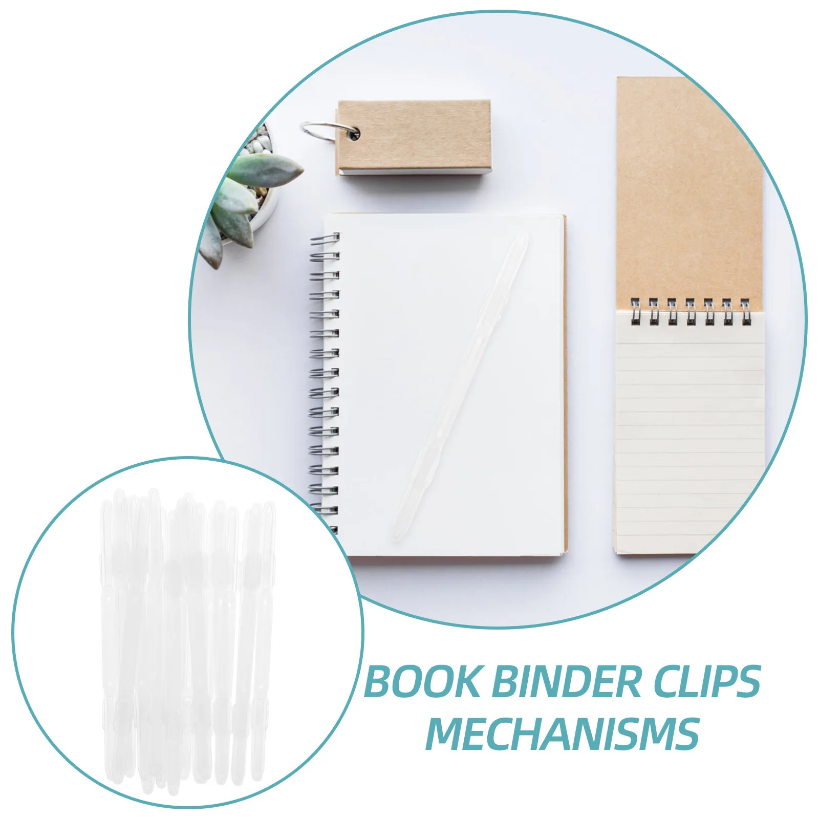 20개 플라스틱 바인더 클립 메커니즘 DIY 노트북 바인딩용 루즈리프 바인더 인서트 플래너 폴더 저널 스파인 콤