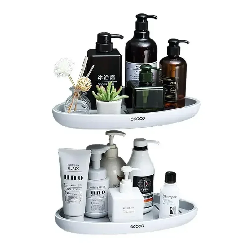 Corner Bathroom Organizer Shelf Shampoo Cosmetic Storage Rack Wall Mounted Kitchen Household Items Bathroom Accessories 6