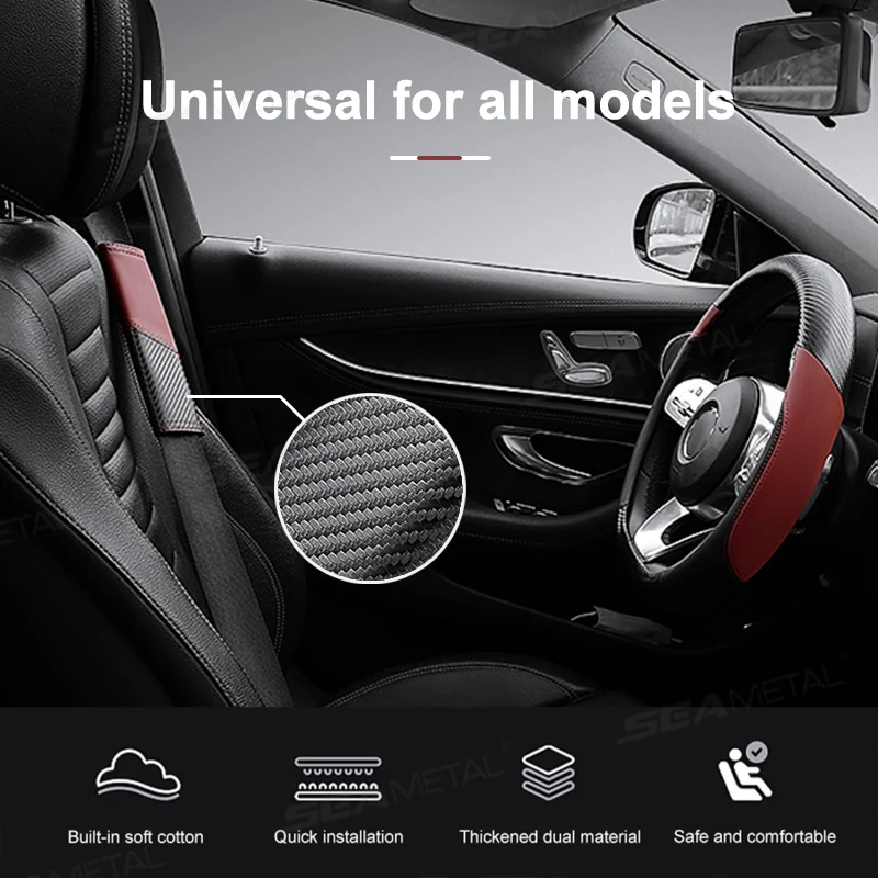 Luxury Leather Car Seat Belt Cushion Soft Shoulder Pad