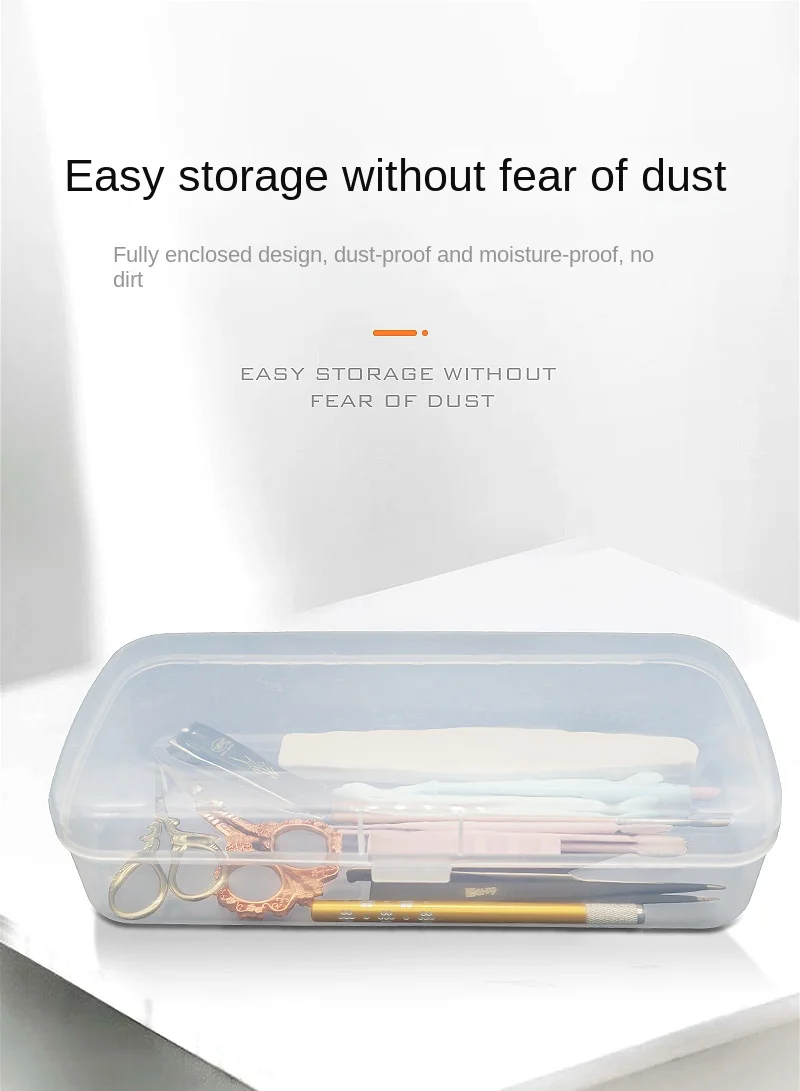 Description Picture 5 of itemNail Art Tool Sterilizing Tray Clear Dustproof Organizer Storage Case Disinfection Box for Manicure Tool Tweezers Salon