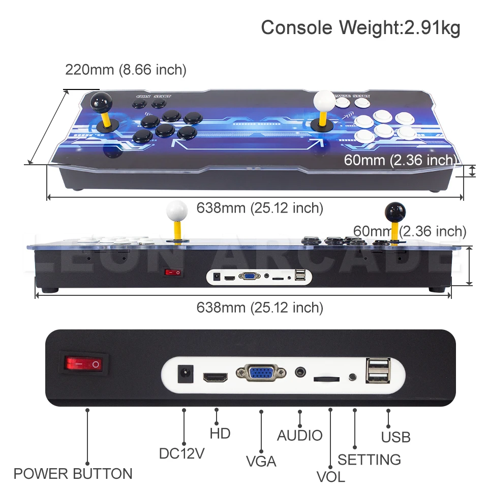 ARCADE Game Console Pandora Box 3d Wifi 8000 Games 6 Button Joystick 2 Players Controller Retro Pandora Arcade Console Game