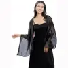 Solid Color Silky Shawls and Wraps Fashion Sunscreen Soft Evening Dress Scarf Wraps Transparent Organza Wedding Bridal Shawl 2