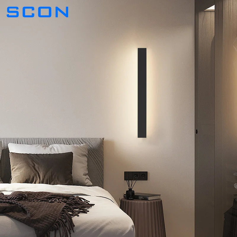 SCON LED 초박형 표면 벽 램프, 거실 침실 계단 램프, 미니멀리스트 장식, 실내 모던 벽 조명