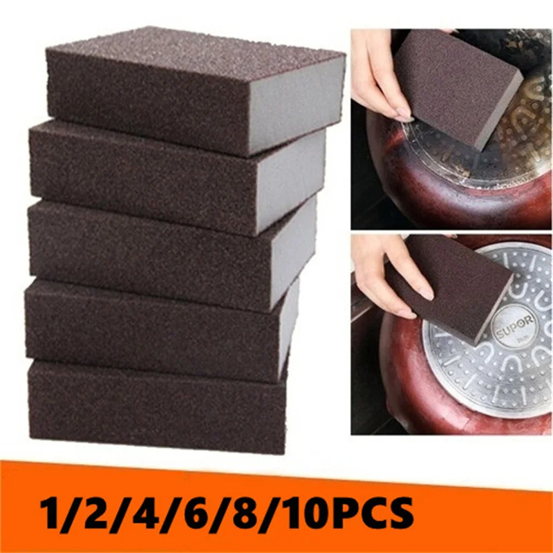 2/4/6/8/10Pcs Magic Sponge Eraser Carborundum Removing Rust Cleaning Brush Descaling Clean Rub for Cooktop Pot Kitchen Sponge 1