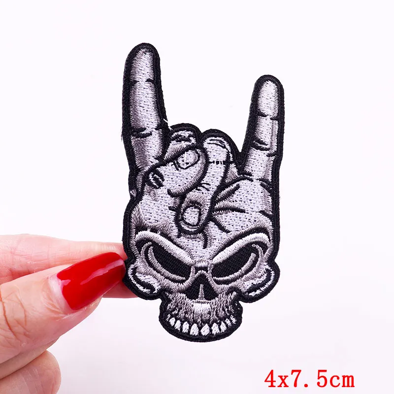 Punk Ghost Patch Finger Schädel Stickerei Patches Für Kleidung Thermoadhesive Patches Auf Kleidung Tier Katze Patch Für Kleidung – Detail 25