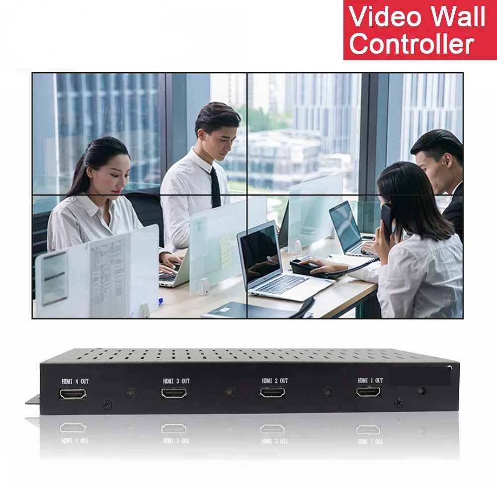 

Vertical Video Wall Controller for 2/3/4 TVs Displays Portrait 1x4 1x3 1x2 2x2 Rotate 90 Degree HDMI/DVI/VGA/CVBS/TV/USB