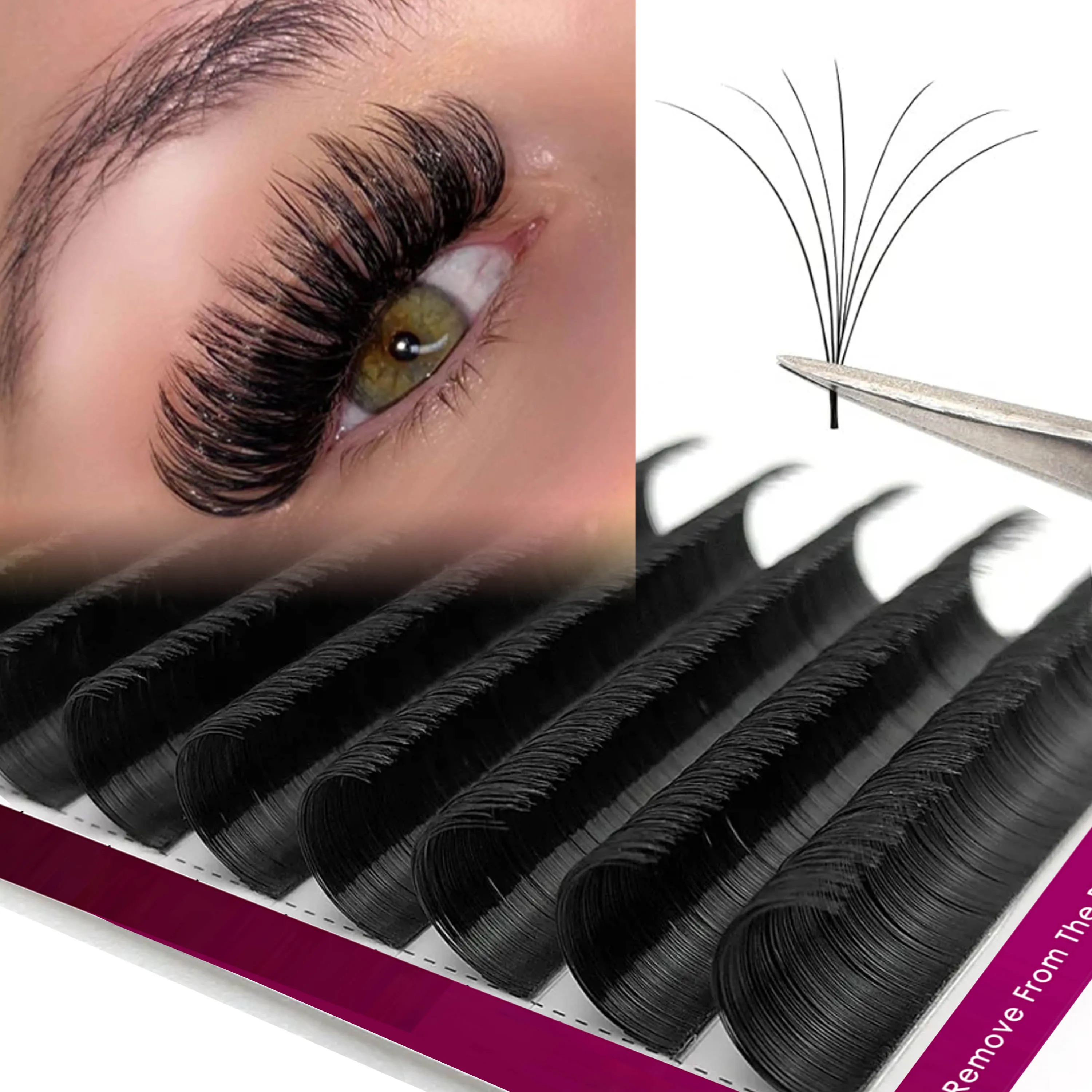 

CoMango Cashmere 8-20mm Easy Fan Matte Black Lashes Extensions C/D/DD Volume Eyelashes Mega Cilios Fanning