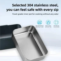TINSOL nouvelle boîte à déjeuner électrique 3,5 l 90 W chauffe-aliments Portable adapté à la voiture ou à la maison chauffage du déjeuner anti-fuite micro-ondes 6