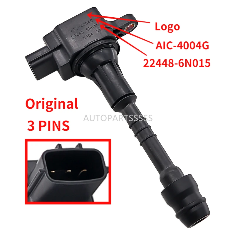 

4pcs Original AIC-4004G 22448-6N015 224486N015 224486N011 For Nissan Sentra 1.8 Almera N16 Primera P11 Ignition Coil