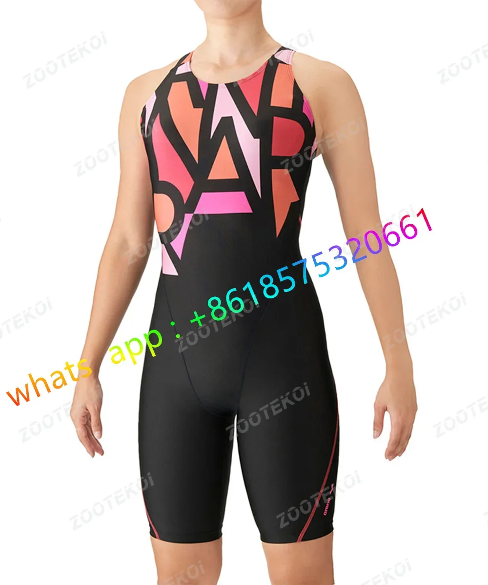 

Women One Piece Swimwear Knee Length Swimsuit Bodysuit Swimming Pool Sports Professional Training Comfortable Swimwear 2023