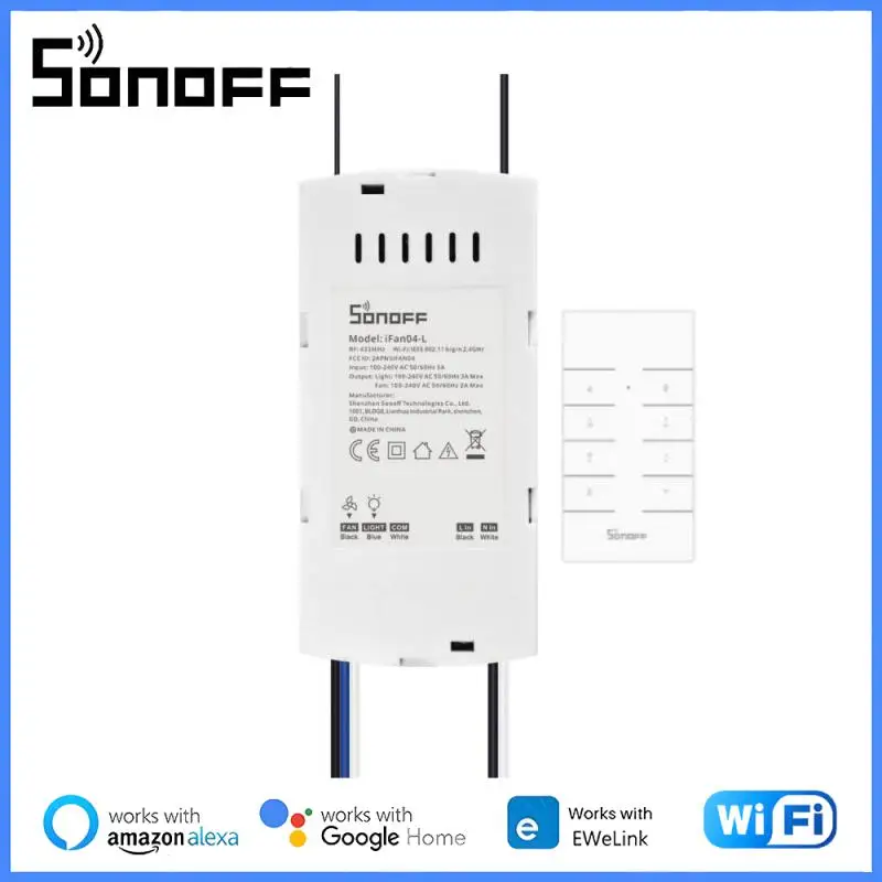 

Умный выключатель вентилятора SONOFF IFan04 с поддержкой Wi-Fi, 433 МГц