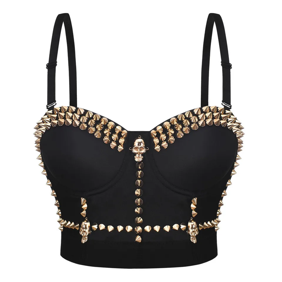 Sujetadores tipo bustier de baile con remaches con tachuelas Push