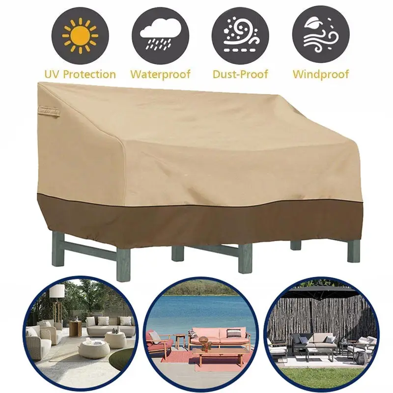 Patio Furniture Cover Outdoor Sofa Chair Cover With Handle Garden Waterproof Wind-Proof Anti-UV Against Dust Rain Snow Protection Chair Cover 210D