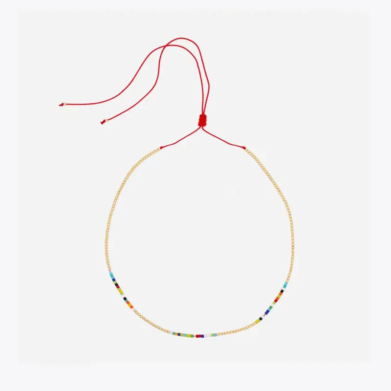 

2022 New Hot Sale Bohemian Jewelry Ethnic Style Miyuki Hand Beaded Unisex Retro Shrinkable Rope Chain