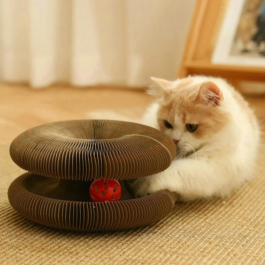

Magic Organ Cat Scratch Board Cat Toy With Bell Cat Grinding Claw Cat Climbing Frame Cat Scratch Toy Cat Scratcher Lounge Bed