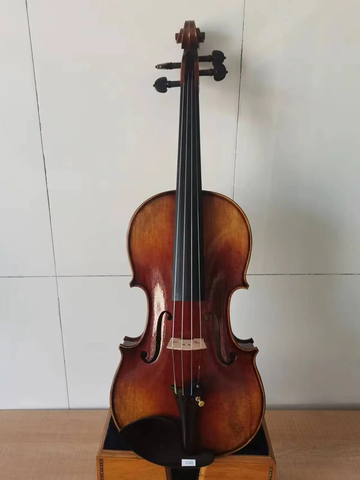 

4/4 violin Stradi model 1 PC flamed maple back spruce top hand carved K3102