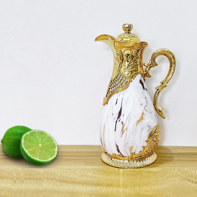 

Tea Coffee Thermos Water Bottle Middle Eastern Arab Retro Insulated Kettle 800ML Large Capacity Hot Cold Water Kettle Drinkware