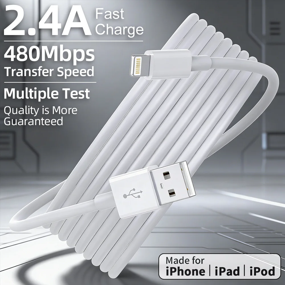 MFi Certified 3-Pack USB to Lightning Fast Charging Cables