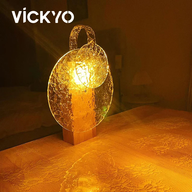 

VICKYO Rotating Water Ripple LED Night Lights Charging Bedroom Projection Lamp Bedside Table Room Decoration Gift Night Lamp