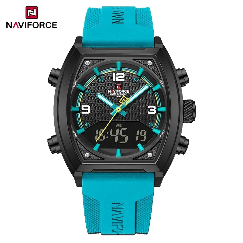 NAVIFORCE Men's Military Sports Watch - Dual Time Display, Water Resistant Outdoors Wristwatch