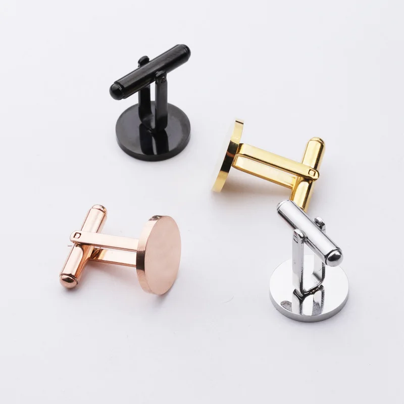 

20Pcs/Lot 15mm 20mm Round Men Cufflinks Stainless Steel Mirror Polish Blank Cufflinks For DIY Jewelry Making
