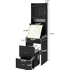 Small Vanity with Folding LED Lighted Mirror & Wheeled Padded Stool,3 in 1 Vanity Desk w/ Drawer & Lighted Cabinet,Makeup Vanity 4