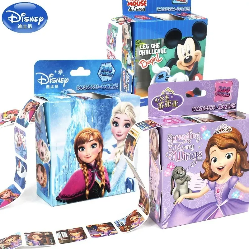 200Pcs Sheyes Stickers Toys Cartoon Frozen Mickey Sofia Princess Sticker Kids Girl Children Teacher Christmas Reward Gift