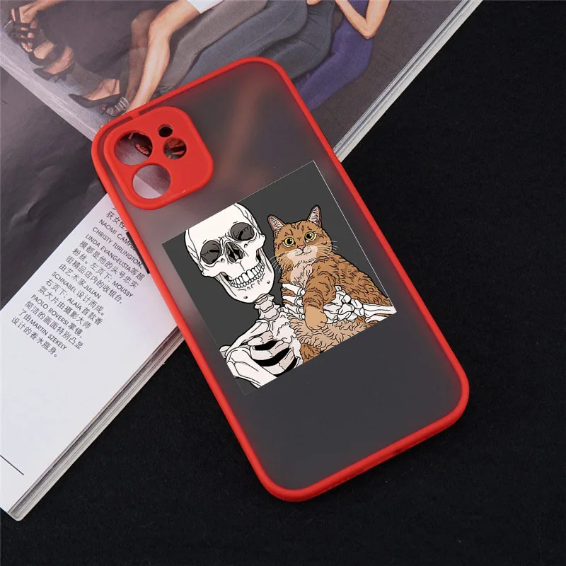 Black Skeleton Pattern Silicone Phone Case with Durable Back Cover