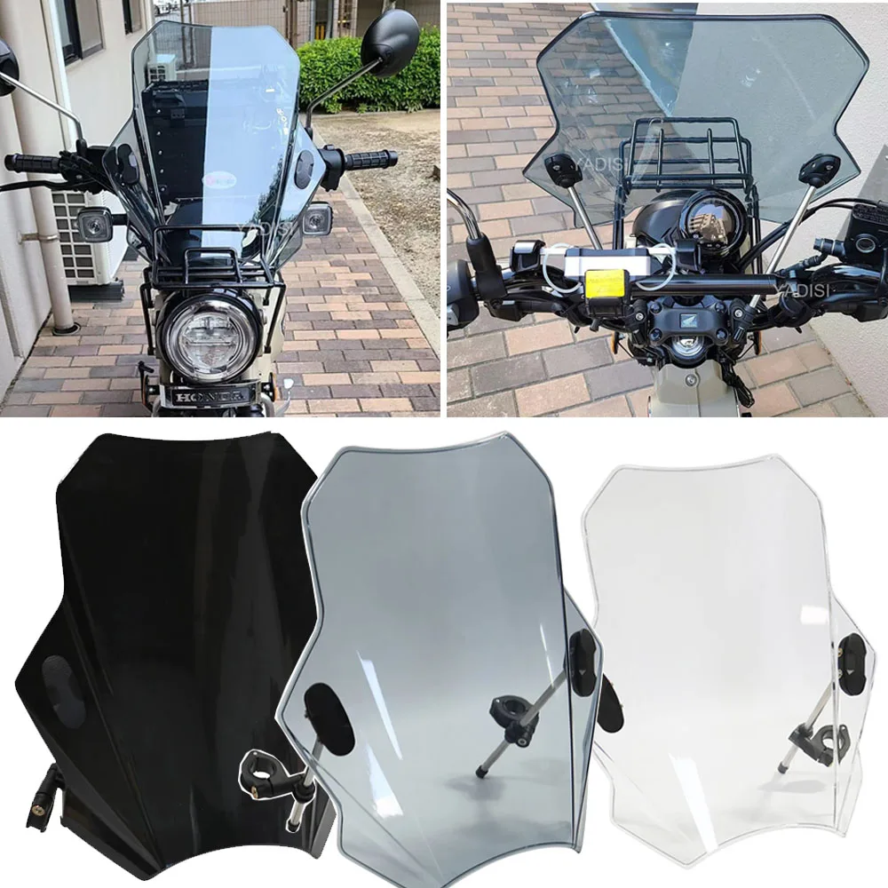 For HONDA CT125 Super Cub 2020-2021 Universal Motorcycle Windshield Glass Cover Screen Deflector Motorcycle Accessories okeytech transponder id13 car key blank glass chip for audi fiat honda saab volkswagen kia skoda peugeot auto fob accessories