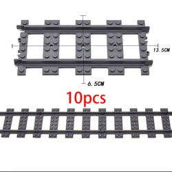 Urban Train Station Building Block Set with Traffic Lights and Curved Tracks - Creative Toy Kit (A215-10pcs)