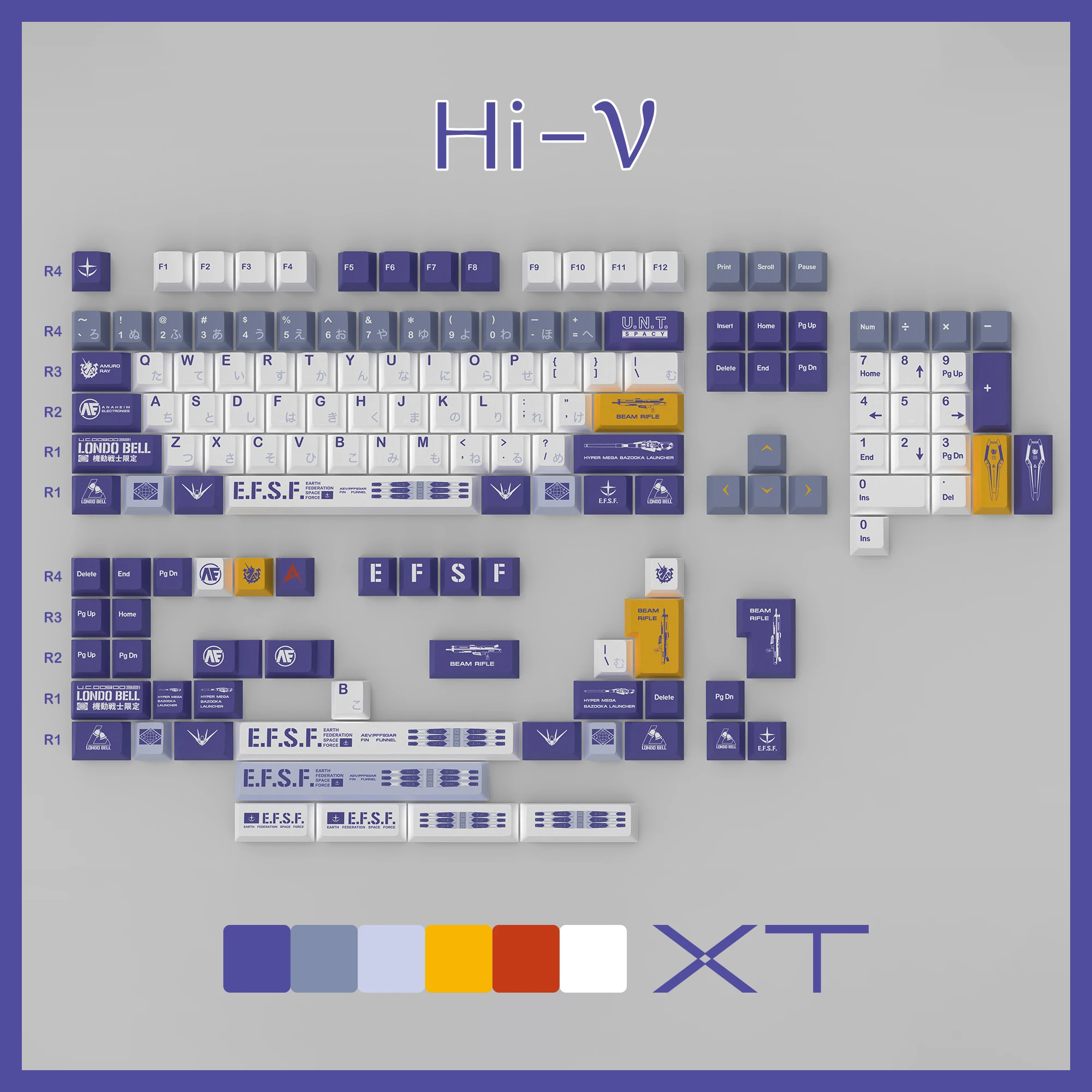 Xt-japonês Oi-v Teclado Conjunto Completo de 146 Teclas Pbt Teclado Japonês Msn04ii Perfil Cereja Lado Sublimação de Corante para mx