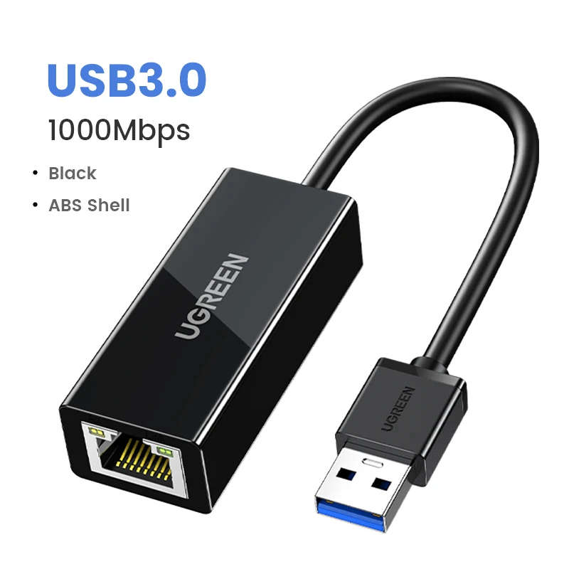 UGREEN USB Ethernet Adapter USB3.0 1000Mbps USB RJ45 Network Card for Laptop Xiaomi Mi Box S Nintendo Switch PC Internet USB Lan