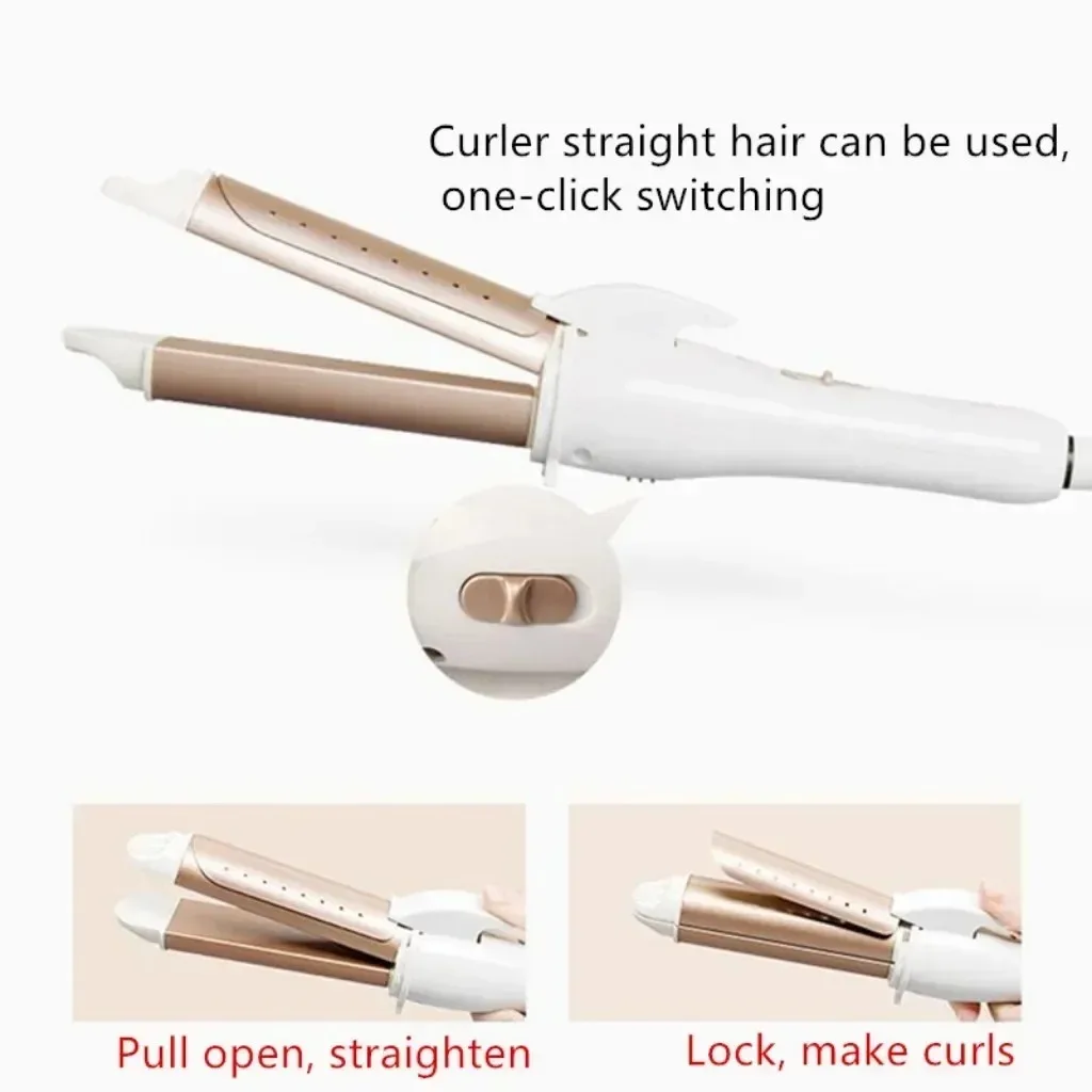 Multifunction 3 In 1 Gold Ceramic Hair Curler Hair Curling Iron Straightener Heated Roller Professional Styling Tools hair straightener hair curler hair iron hair tools