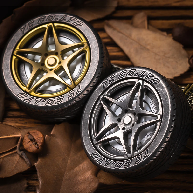 

New Titanium Alloy Fidget Toys Tire Shape Metal Finger Play Portable EDC For Adults Antistress Toy, ADHD Super Cool Spinner