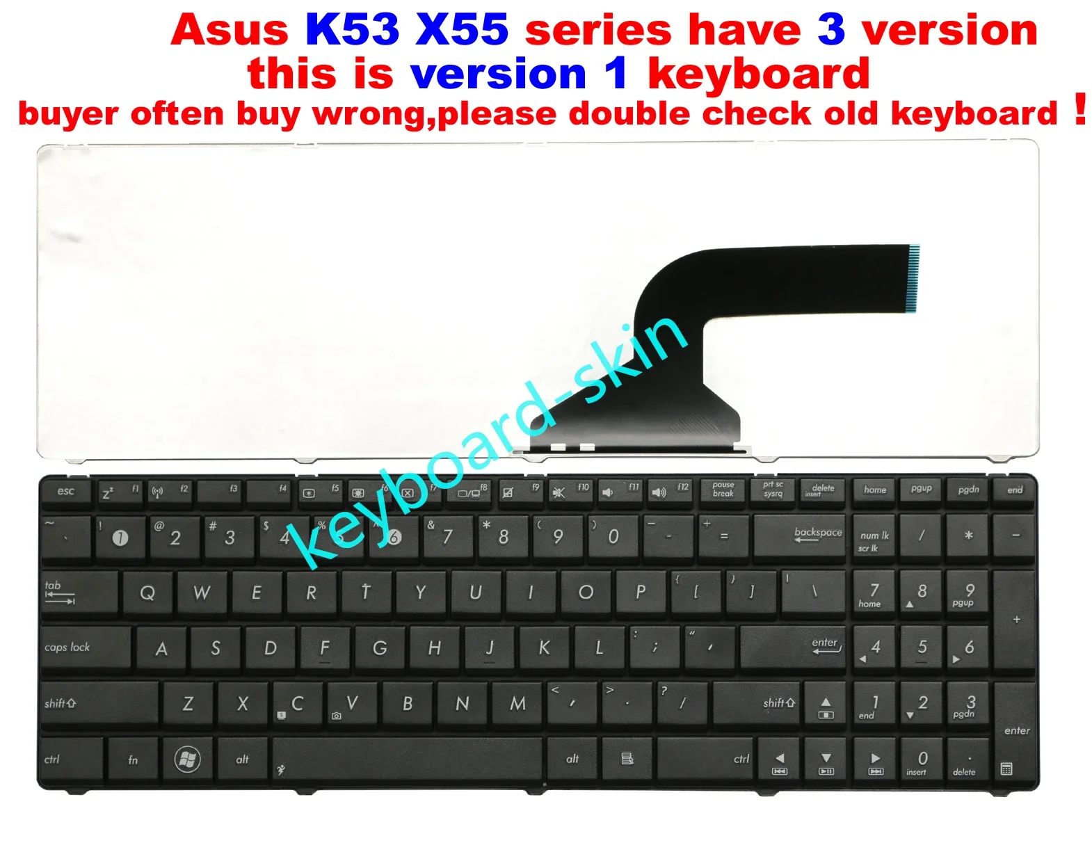 

New US keyboard black for Asus K53U K53B K53BY K53T K53S K53SV K53E K53 K53Z K53SC K53X X55 X55VD X55A X55C X55U X55X laptop