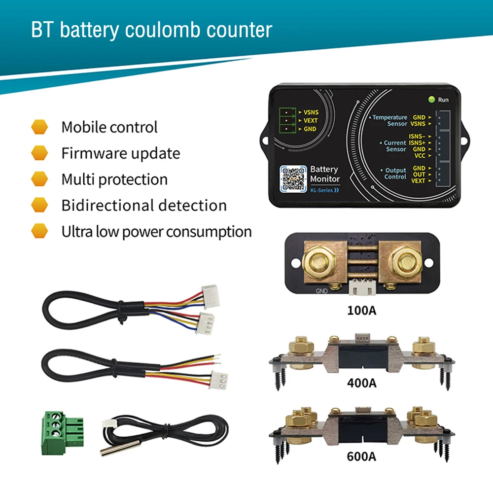 Battery Monitor Battery Tester Voltage and Current Meter Storage Indicator KL110F KL140F KL160F DC 0-120V 100A 400A 600A