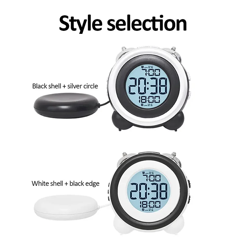 Vibrating Dual Alarm Clock for Deep Sleepers and Hearing Impaired