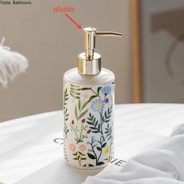 Gold Soap Dispenser Liquid Soap Pump Dispenser for Shower Ceramics Marble  Design Shampoo Lotions Bottle for Bathroom - China Porcelain Bathroom  Accessory, Ceramic Set