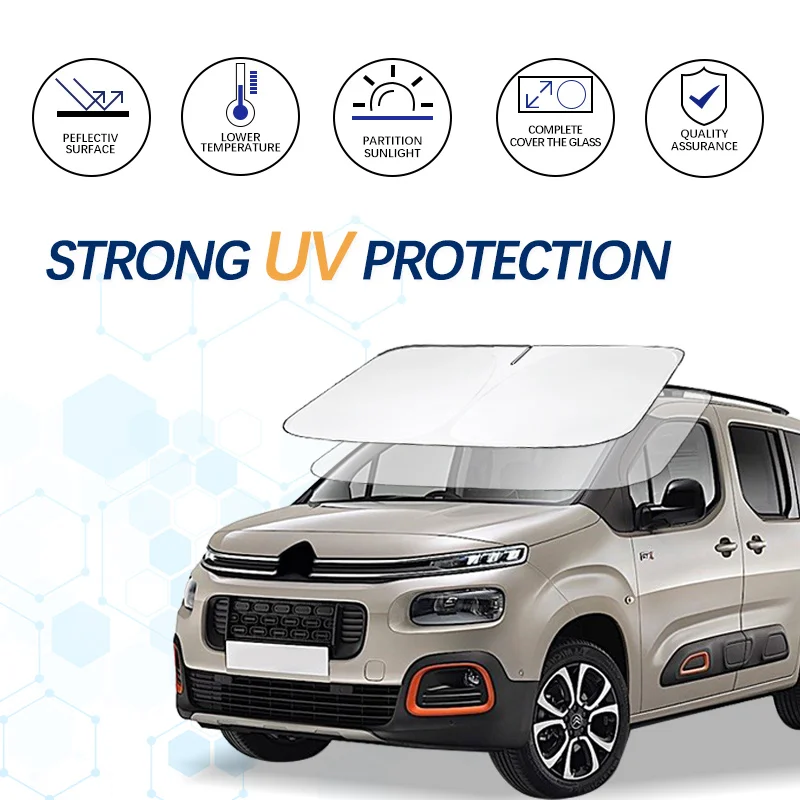 Car Sunshade Windshield Sunshade Windshield Sun Shade Windshield Sun Shade For Citroen Berlingo 3 Sunshade Sun Visor Protector Foldable Blocks UV Rays Keep Your Car Cooler