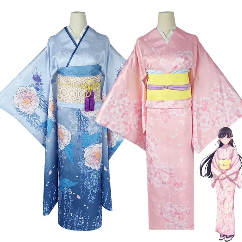 

Anime My Happy Marriage Miyo Saimori Cosplay Costume Kimono Pink Blue Dress Miyo Saimori Cosplay Japanese Clothing